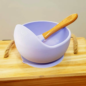 Classic silicone bowls and spoon