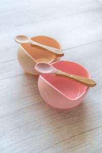 Classic silicone bowls and spoon